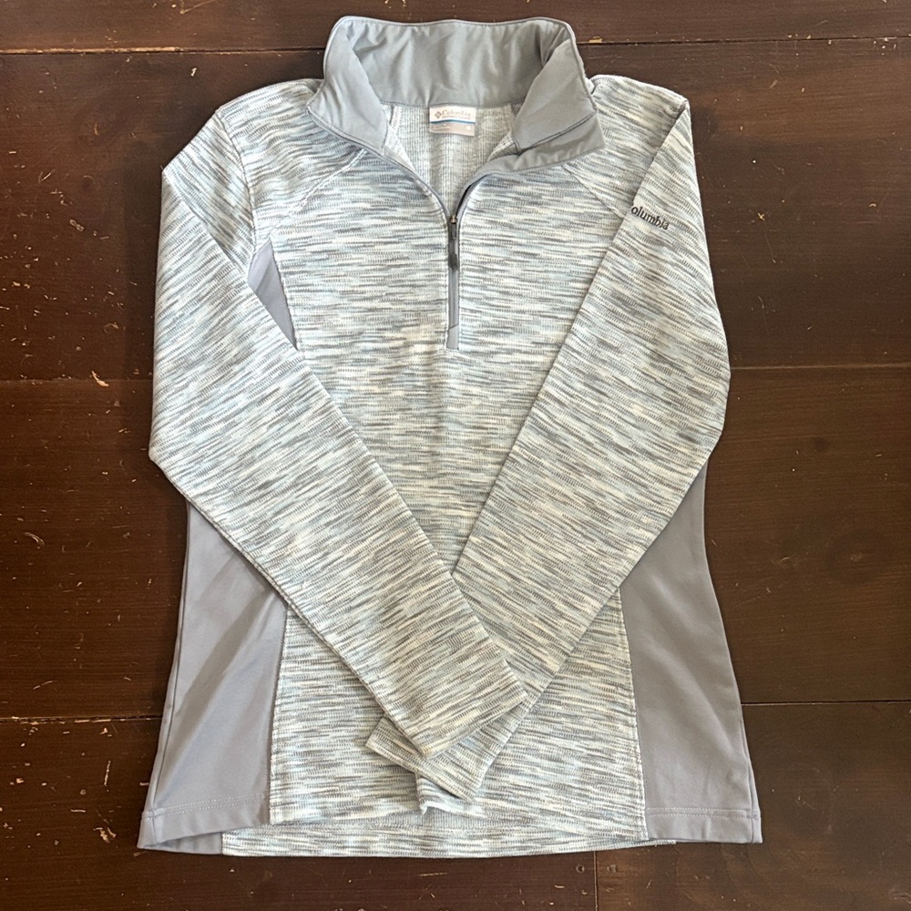 Light Blue Columbia Quarter-Zip Pullover